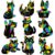 Qpout 36 Packs Cat Animal Scratch Art Greeting Cards,Pet Magic Rainbow Paper Cards Hanging Ornaments Craft Kit for Birthday Party Favors Supplies