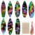 Qpout 48pcs Summer Surfboard Scratch Cards,Magic Rainbow Surfing Themed Art Paper Crafts Hanging Ornament for School DIY Activity Birthday Party Decorations Favor Supplies