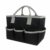 Qraatosi Craft Storage Pouch Organizer Utility Tote Portable Bag with Central Compartment and 10 External Pockets for Stationery Suitable for teachers students, Black Gray