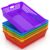 QRRICA 6 Pack Plastic Classroom Storage Baskets, Paper Trays for Classroom Organization & Turn in Trays for Teachers, Students, Desk Organizer Bin 13.8×10.6×3.1 Inch (Rainbow)