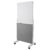 Quartet Whiteboard Easel, Glass Dry Erase Board, Rolling Easel Stand On Wheels, Double-Sided Privacy Screen with Adjustable Height, Includes 1 Marker, Creates Private Interactive Workspaces (Q293066W)