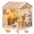 Qudify DIY Miniature Cat Playroom House Kit, Mini Dollhouse Craft Set