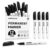 QUEENBANG Permanent Markers Black, 12 Pack Quick Dry Waterproof Black Markers for Office, School, Warehouse, Plastic, Metal, Wood, Glass, Tiles and Cloth, Office Supplies
