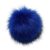 Queenbox 4.7in Fluffy Pom Pom with Elastic Loop, Solid Faux Fur Pompom Ball for Knitting Hat Clothing, Royal Blue