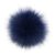 Queenbox 4.7in Fluffy Pom Pom with Elastic Loop, Solid Faux Fur Pompom Ball for Knitting Hat Clothing, Navy Blue