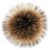Queenbox 5in Fluffy Pom Pom Balls Faux Raccoon Fur Pompom with Press Snap Button for Hat, Scarves, Gloves, Bags, Shoes, Keychains, Natural