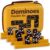 Queensell Double Six Dominoes Set with 4 Silicone Holders, 28 Black Domino Tiles, Easy-to-Read White Dots, Travel Bag, Classic Board Game for Kids, Adult, Family Game Night