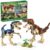 QUENTINAG Dinosaur Toy Building Sets 910PCS, T.rex & Velociraptor Building Kit with Jungle Scene, Poseable Dinosaur Display Model for Kids Ages 6+, Boys and Girls Birthday Gift