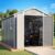 Quictent 8x10FT Resin Outdoor Storage Shed with Floor, 7.2X9.4FT Base
