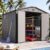 Quictent 8×8 FT Resin Storage Shed with Floor, Outdoor Plastic Storage Shed with Window & Vent, Lockable Door, Heavy Duty Tool Garden Shed for Patio Bike Lawn Mower Pool Supplies(7.2X7.6FT Base)