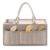 Quilted Diaper Caddy Organizer with Handle, Light Khaki Nursery Basket