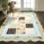 Quilted Floral Scalloped Rug 4×6 Washable, Thin Country Tribal Vintage Patchwork Rose Retro Bedroom Dorm Carpet, Cute Boho Shabby Chic Area Rugs for Dining Living Room Kitchen Entryway Nursery