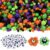 Qumenan 1000 Pieces 4 Sizes Halloween Pom Poms Crafts Assorted Glitter Pom Poms and Wiggle Eyes for DIY Hobby Supplies Halloween Party Decorations (Black, Orange, Purple,Green)