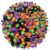 Qumenan 1200 Pieces 4 Sizes Halloween Glitter Pom Poms Balls Crafts for DIY Hobby Supplies Halloween Party Decorations(Black, Orange, Purple,Green)