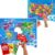 QUOKKA 70 Piece World Map Floor Puzzle and 150 Piece USA Map Jigsaw Set