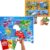 QUOKKA 70 Piece World Map Floor Puzzle and 48 Piece Africa Animals Search and Find Jigsaw Puzzle