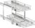 QUYUWU 2-Tier Kitchen Cabinet Pull Out Shelf and Drawer Organizer Slide Out Pantry Storaqe Basket in Multiple Sizes (11″ W x 18″ D)