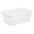RahaFix 6 Quart Storage Bin with Snap On Lid, Clear Plastic, White, 2 Pack