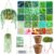 RAIN-MOOSE Wurosi 4074 Pcs Green Glass Beaded Plant Kit with Rattan Basket, Forever Plant Beaded Making Kit with Hanging Chain and Manual, Green Crystal Leaf Beads for Jewelry Making Beaded Plants