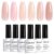 RARJSM Nude Pink Gel Nail Polish Set 6 Pcs Transparent Neutral Skin Tone Colors Jelly Gray Peach Beige Pink Sheer Rose French Manicure Gelpolish Soak Off Curing Requires for Home Salon 7.5ml