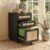 Rattan Rolling Printer Stand File Cabinet with Lock & 3 Drawers, Wooden Under Desk Filing Cabinet Organizer, Storage Furniture for A4 Letter Documents Home Office Back to School Essentials, Black