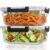 Razab 2 Pcs 1860ml / 63 Oz Large Glass Food Storage Containers with Lids – Glass Meal Prep Containers with Locking Lids for Roasting, Storing Leftover, Lunch Container, BPA Free, Microwave & Oven Safe