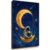 Reading Astronaut Moon Canvas Wall Art, Whimsical Book Lover Poster Print