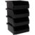 ReadySpace Medium-Wide Stackable Plastic Storage Bins, 4-Pack, Black