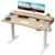 Realbear Electric Standing Desk with 2 Drawers & Dual-Monitor Shelf, C-Clamp Mount Compatible, 3 Preset Heights, Home Office Sit Stand Up Desk with Cable Organizer, 2 Hooks (Maple, 55 * 26 Inch)