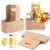 Reallnaive 24 Set Back to School 2 Cup Drink Carrier with Handle Teacher Appreciation Gifts with Pencil Greeting Card, Kraft Cardboard Coffee Caddy Carrier Flower Holder for Classroom Party Favors