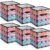 Reallnaive 6 Pcs 11 Inch Composition Fabric Storage Cubes Smile Face Fabric Storage Bins Foldable Baskets with Handles Collapsible Cubes Organizer for School Closets Books Clothes Organization Shelves