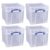 Really Useful Box 35 Liters Transparent Storage Container with Snap Lid and Clip Lock Handle for Lidded Home and Item Storage Bin, 4 Pack