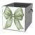 Reccmeny Soft Sage Green Linen Ribbon Cube Storage Bins