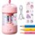 Rechargeable Automatic Electric Pencil Sharpener for Kids, Auto in & Out 3 Adjustable Thickness, Type-C Charging, Cute DIY Stickers, for 6-8mm Pencils, 3s Fast Sharpening, for School & Home (Pink)