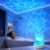 Rechargeable Shower Light No Wiring, 16 Color Changeable Ocean Wave Projector Light, Dimmable Waterproof Shower Lamp with Remote, Rotating Flame Water Ripple Lamp for Shower, Bathroom, Bedroom Decor