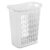 Rectangular Open Plastic Hamper for Narrow Spaces, White, Adult-Sized, Durable Laundry Basket with Ventilation Holes, Easy to Clean, Ideal for Bedroom, Bathroom, Dorm & Apartment