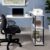 Rectangular Writing Desk with Side Shelf, Antique White