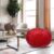 Red 5ft Velvet Bean Bag Chair, Plush Floor Lounger for Kids and Adults, Washable Cover, Stretchable Fabric, Memory Foam and Shredded Filling, Comfy for Bedroom, Dorm, and More