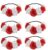 Red and White Rose Flower Crown Headband for Canadian Festivals, 6 Pack, 8cm Blooms