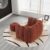 Red+Brown Bean Bag Chair with Footstool 41 Inch Chenille Foam Sofa