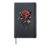Red Melting Rose Flower Botanist Garden Flower Red Rose Hardcover Journal, Black