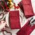 Red Napkin Pouches Luncheon Napkins, Cutlery Pocket Pretty Napkins, Soft 3-Ply Floral Cocktail Napkins Disposable Premium Soft Tissue Decorative Print Printed in Poland
