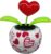 Red Solar Powered Dancing Figurines Toy – Solar Dance Flower, Heart Swing Dancing Flower in Pots, Shaking Head Ornament Car Dashboard Decoration Gift for Fun and Relaxation, Learning and Education