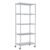 REGILLER 5-Wire Shelving Metal Storage Rack Adjustable Shelves,Standing Storage Shelf Units for Laundry Bathroom Kitchen Pantry Closet(Silver,11.8″ D x 21.2″ W x 55″ H,With Wheels)
