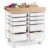 RELAX4LIFE 10-Drawer Rolling Cart with Drawers – Mobile Art Craft Organizer w/Wooden Top, Lockable Wheels, Metal Frame & Handles, Utility Storage Cart for Office Study School Classroom (White)