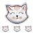 Relaxdays Children’s Cold Heat Bags, Set of 4, Cat Thermal Pads, Gel Injury Bags, 10 x 11 cm, Transparent