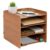 Relaxdays File sorter, A4, 4 compartments, HxWxD 25 x 25 x 31 cm, Brown