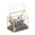 Relaxdays Terrarium, Glass & Copper, House Shape, 15x15x10 cm, Succulents & Air Plants, Mini Greenhouse, Decor, Gold
