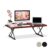 Relaxdays XXL Sit-Standing Desk, Electrically Height-Adjustable, Ergonomic Desk Attachment, 120 x 60 cm, Red-Brown