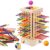 Relaxgiant Montessori Wooden Board Game with Colorful Sticks, Dice & Balls, Math & Counting Educational Toy for 3-6 Year Olds, Motor Skills for Family & Travel, Fun Gift for Game Night(Square)